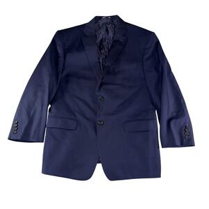 Ralph Ralph Lauren Suit Jacket Mens 44S Blue Wool 2 Button Made In Canada